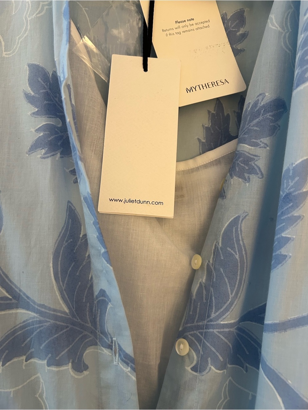 Juliet Dunn Floral Scalloped Cotton Dress NWT - Picture 6 of 6